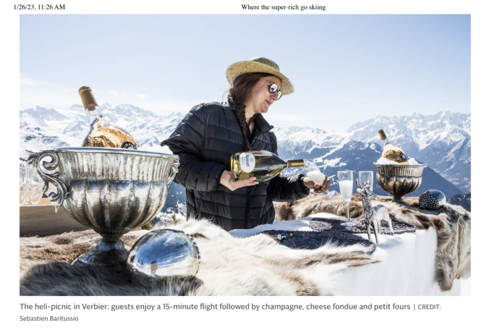 Our snowbar and heli picnics are in The Daily Telegraph!